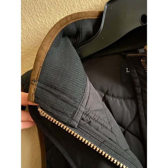 Lucchese Quilted Vest Size M Black Polyester Micro Suede Zipper Coastal Cowgirl - Picture 8 of 10